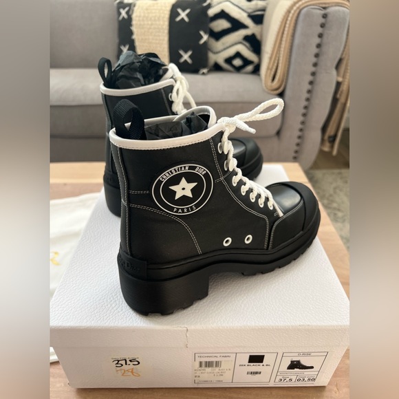 CHRISTIAN DIOR Technical Fabric D-Rise Low Boots 37.5 Black - Picture 6 of 11